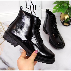 Leder Lackstiefel Filippo W PAW278B schwarz beige weiß 1