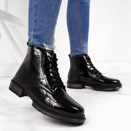 Leder Lackstiefel Filippo W PAW278B schwarz beige weiß 2