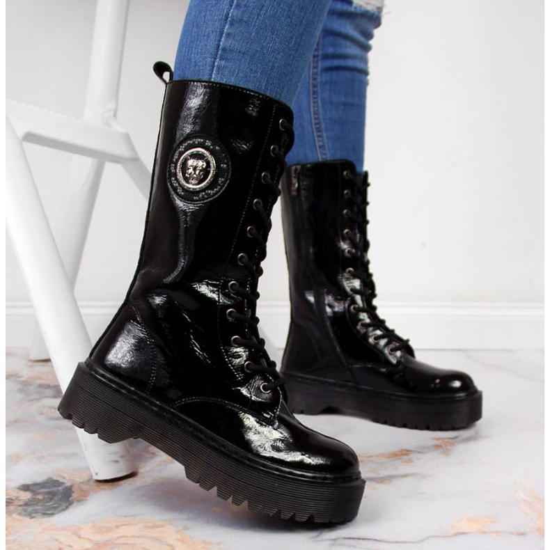 Hohe isolierte Lederstiefel Filippo W PAW298 schwarz 2