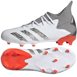 Adidas Predator Freak.3 Fg Jr FY6280 Fußballschuhe weiß, weiß, grau / silber weiß 1