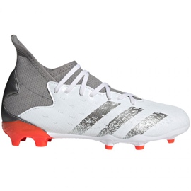 Adidas Predator Freak.3 Fg Jr FY6280 Fußballschuhe weiß, weiß, grau / silber weiß 2