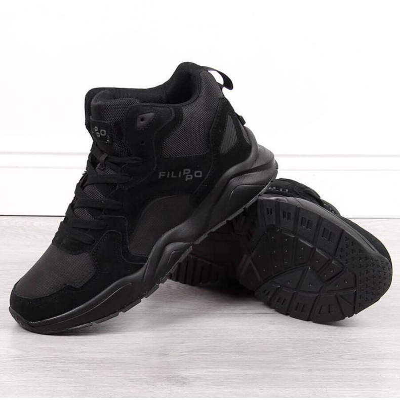Schwarze Filippo M PAW305 hohe Sneakers 1