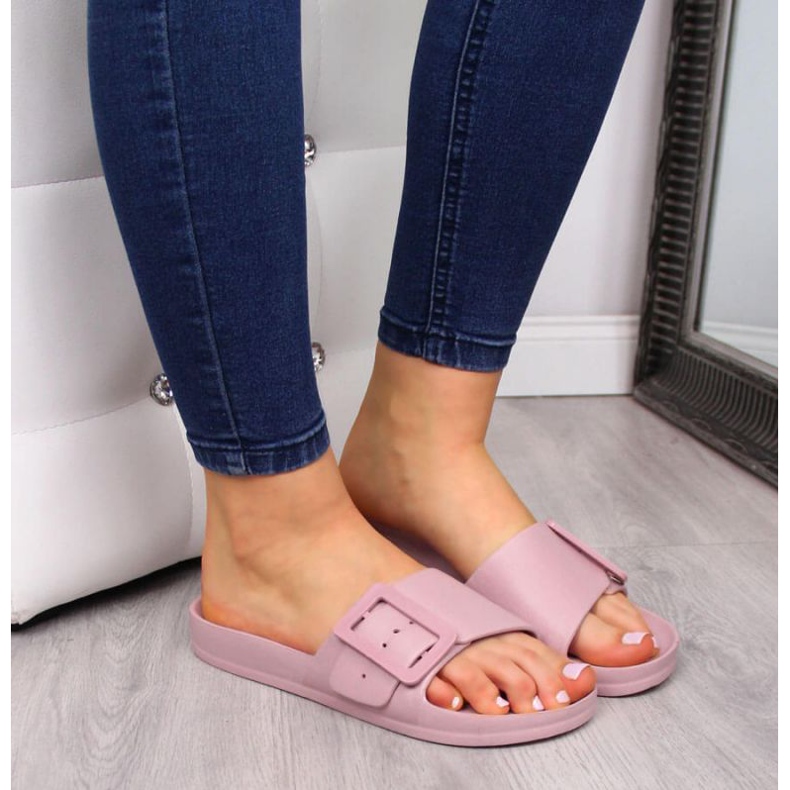 Strandhausschuhe Big Star W FF274A387 rosa 2