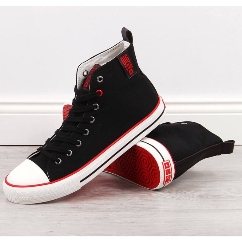 High-Top-Sneaker Big Star M JJ174065 schwarz rot 1