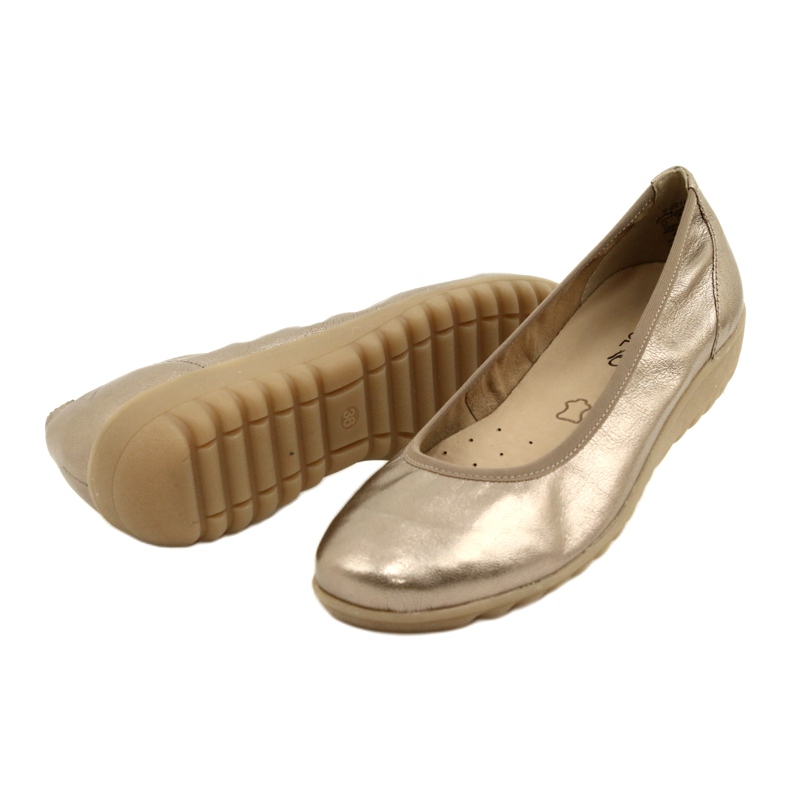 Caprice Ballerina Taupe Metallic 9-22161-28 beige mehrfarbig golden 6
