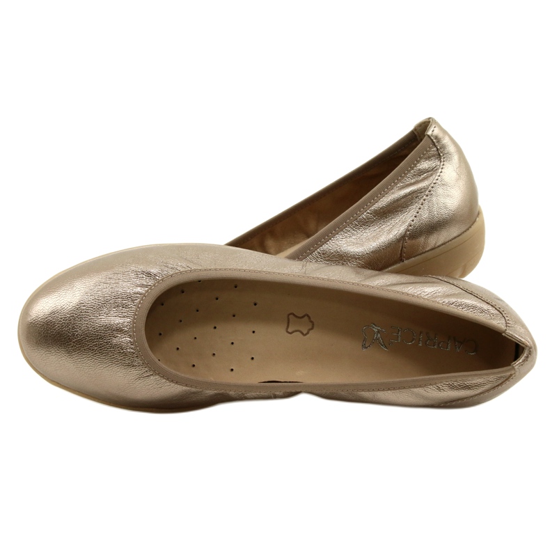Caprice Ballerina Taupe Metallic 9-22161-28 beige mehrfarbig golden 9