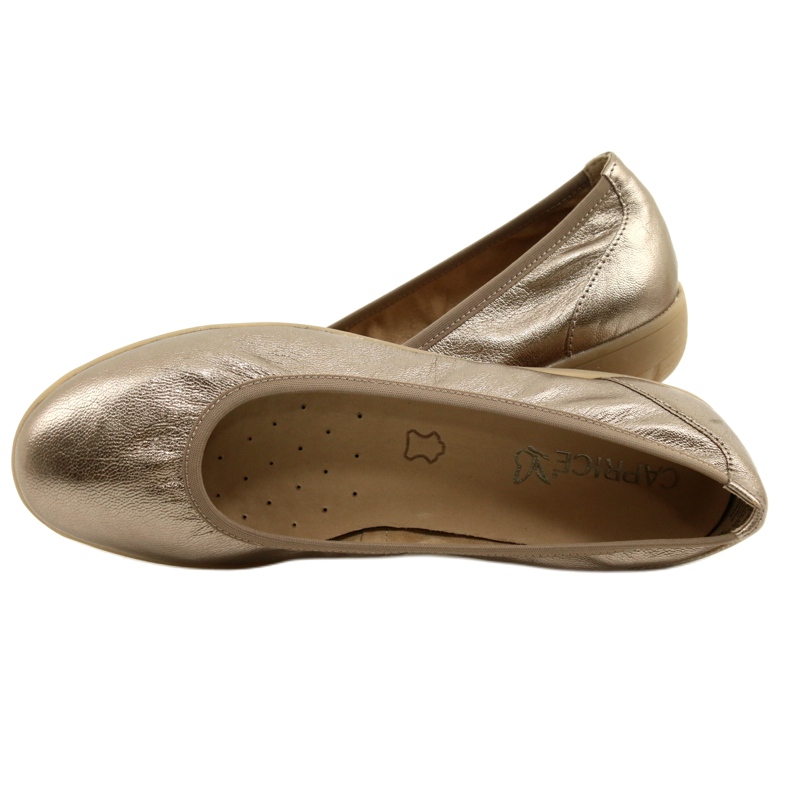 Caprice Ballerina Taupe Metallic 9-22161-28 beige mehrfarbig golden 7