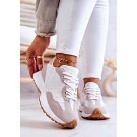 FJ1 Klassische Sportschuhe, gebunden Weiß und Beige Patrice 1