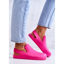 FS1 Modische Gummi Clogs Fuchsia Meriko rosa 1