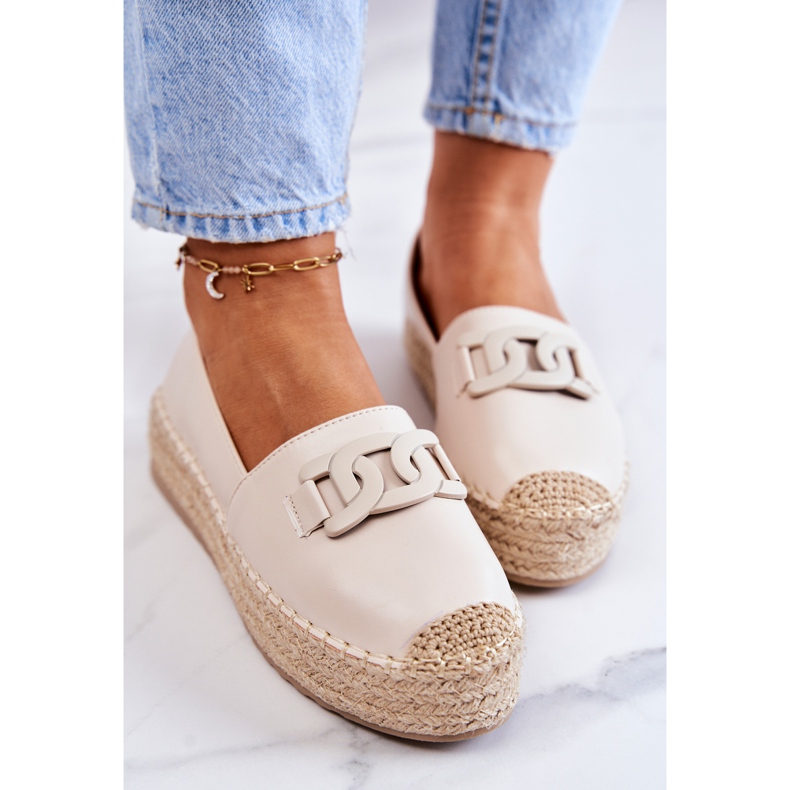 FB2 Klassische Espadrilles auf beiger Julianne-Plattform 1