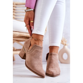 PS1 Dunkelbeige durchbrochene Cowboystiefel aus Wildleder Valerie 2