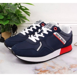 Sportschuhe aus Leder Big Star W JJ274285 marineblau navy blau grau 2