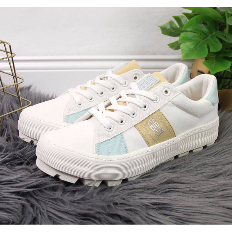 Textil-Sneakers auf der Plattform Big Star W JJ274480 weiß 2