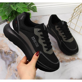 Schwarze Sportschuhe Plattform Big Star W JJ274989 1