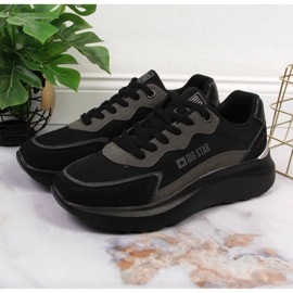 Schwarze Sportschuhe Plattform Big Star W JJ274989 2