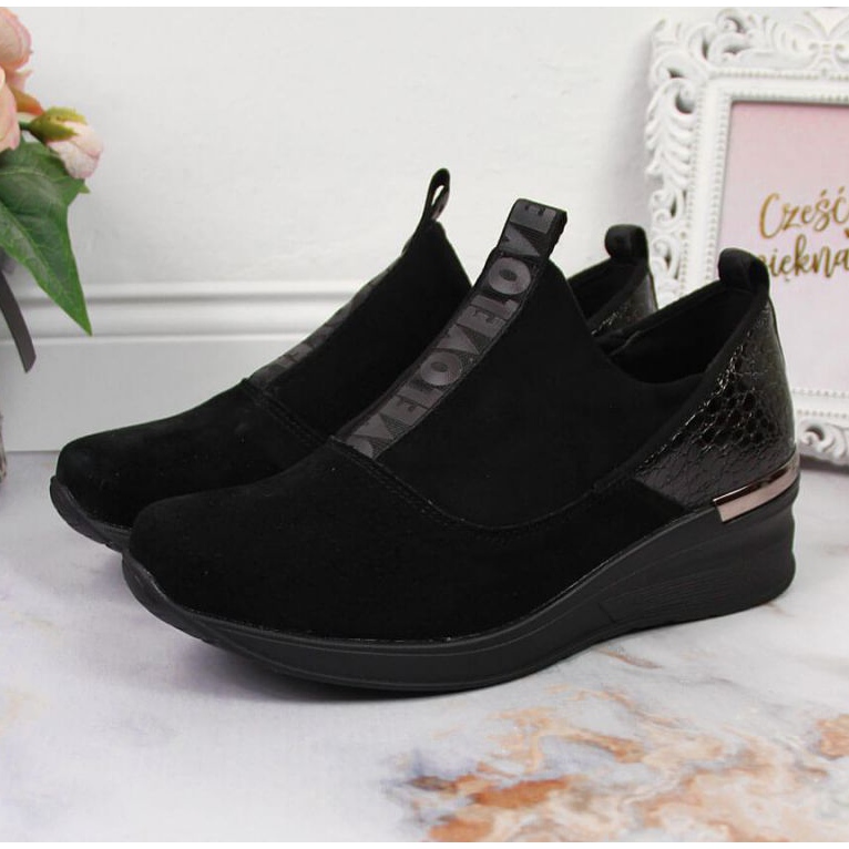 Filippo W PAW253A Schwarze Leder Plateau Turnschuhe 2