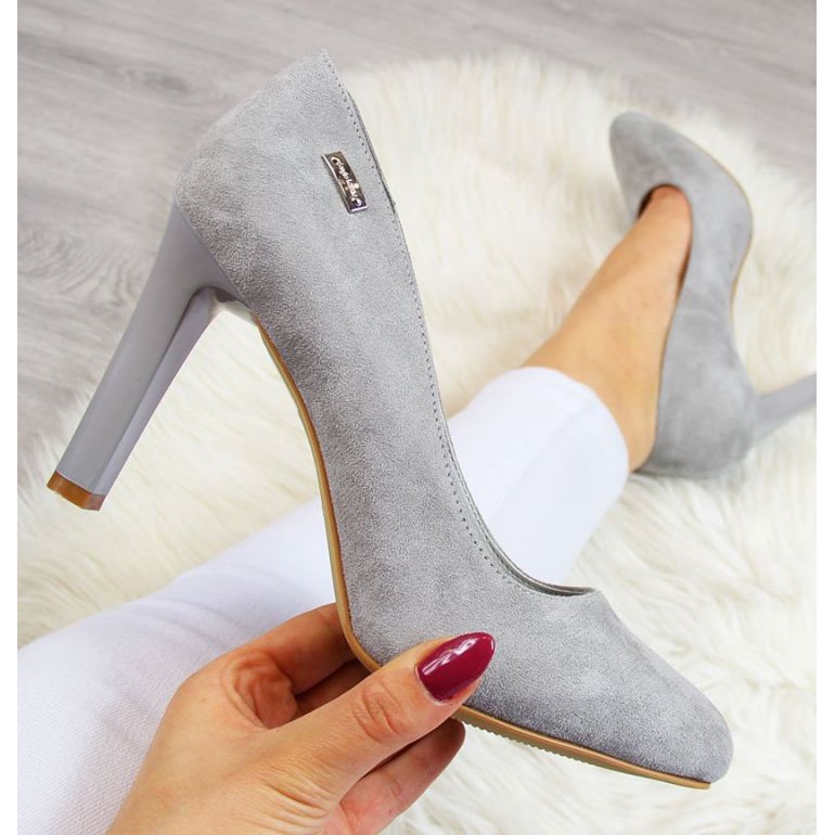 Sergio Leone W SK3R graue Pumps mit hohem Absatz 1