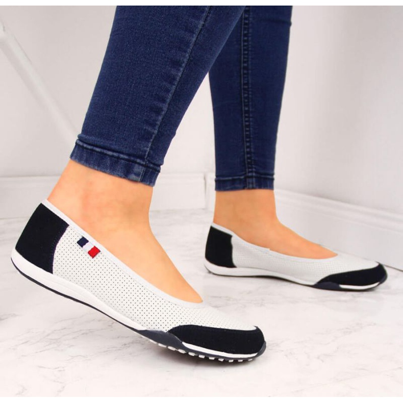 Filippo Leder durchbrochene Ballerinas W PAW198A weiß 2