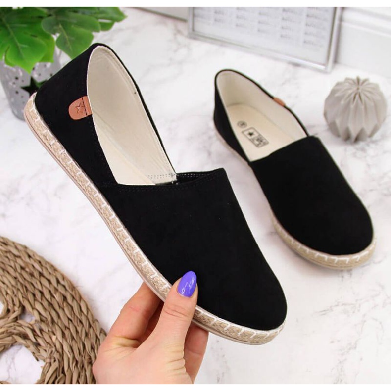 Espadrilles zum Hineinschlüpfen mit Aussparungen News W EVE270A schwarz 1