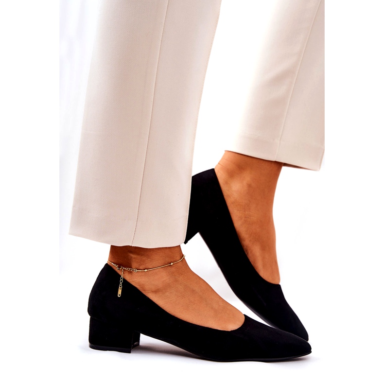 SEA Klassische Damen Pumps Wildleder Schwarz Rheya 3