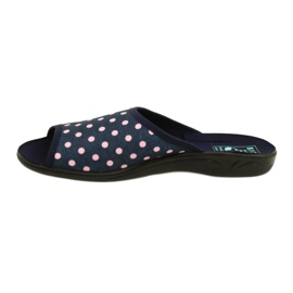 Adanex Sara Damen Polka Dots 24961 marineblaue Hausschuhe rosa 2