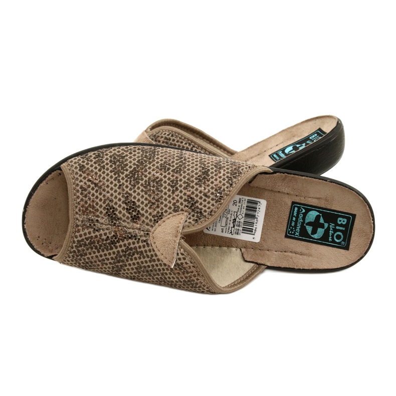 Adanex Diana Hausschuhe Damenhausschuhe DIK 27247 beige braun 3