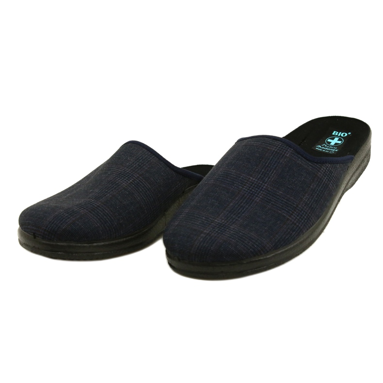 Herrenhausschuhe Hausschuhe Adanex 27318 Per Pedes Kariert marineblau 4