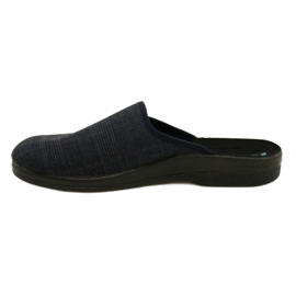 Herrenhausschuhe Hausschuhe Adanex 27318 Per Pedes Kariert marineblau 3