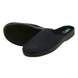 Herrenhausschuhe Hausschuhe Adanex 27318 Per Pedes Kariert marineblau 5