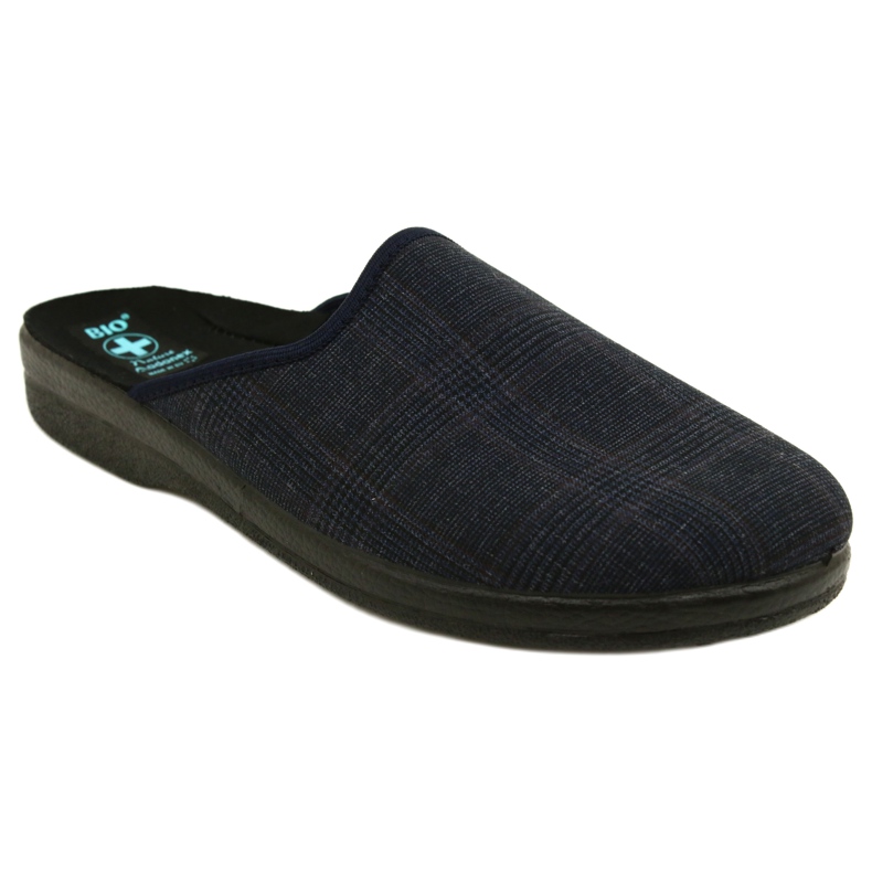 Herrenhausschuhe Hausschuhe Adanex 27318 Per Pedes Kariert marineblau 2