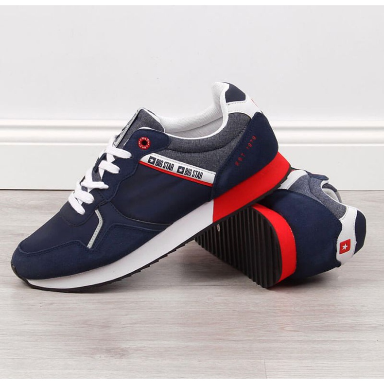 Sportschuhe Big Star M JJ174146 marineblau navy blau grau 2