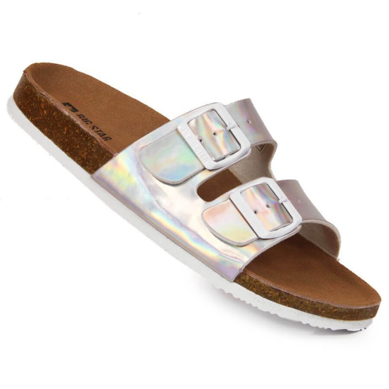 Hausschuhe mit Schnallen Big Star W HH274895 Silber silber- 1