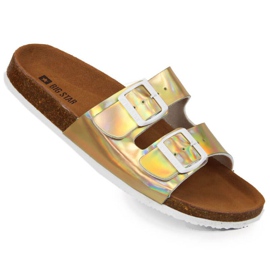 Hausschuhe mit Schnallen Big Star W HH274896 golden 1