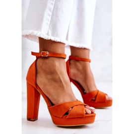 FM1 Wildledersandalen auf einer Pole Orange Lanelle 1