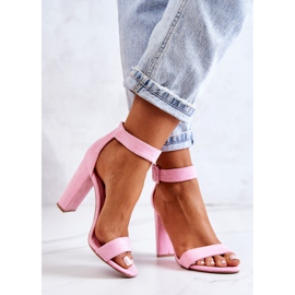 FB2 Wildledersandalen auf Fersen Rosa Jacqueline 1