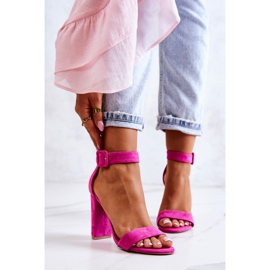 FB2 Wildleder High Heel Sandalen Fuchsia Jacqueline rosa 1