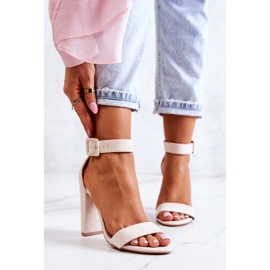 FB2 Jacqueline Beige Wildleder High Heels Sandalen 2