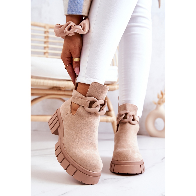FB2 Wildlederstiefeletten mit einem Schnitt Beige Kirsten 2