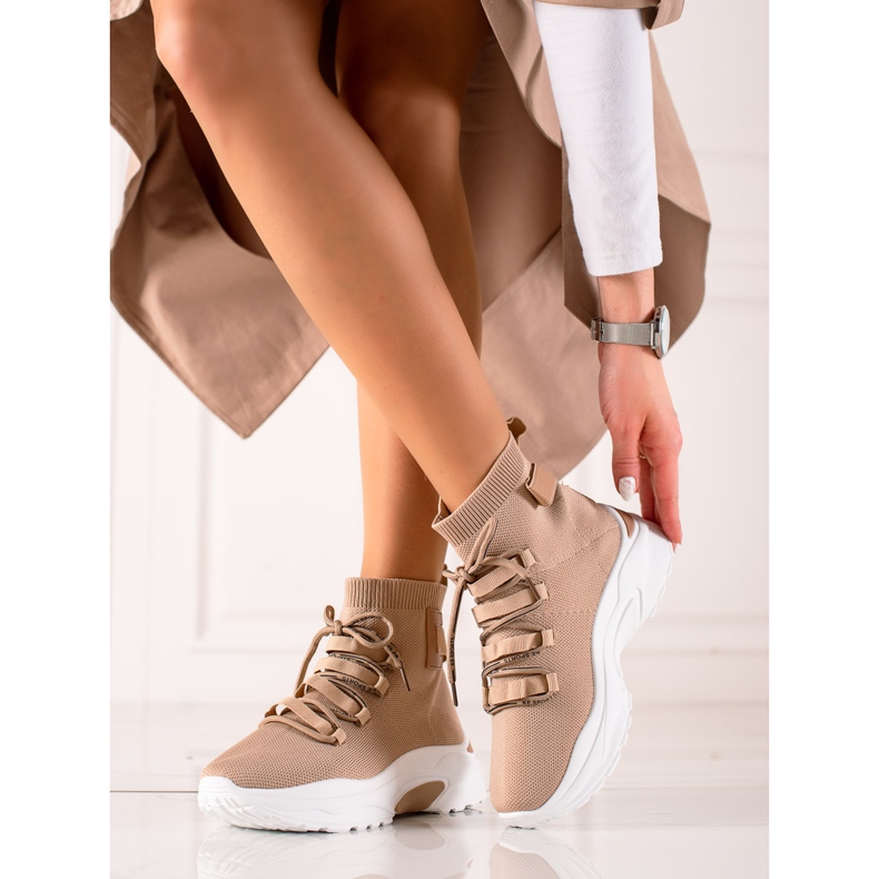 TRENDI Slip-On-Sneaker mit Socke beige braun 2