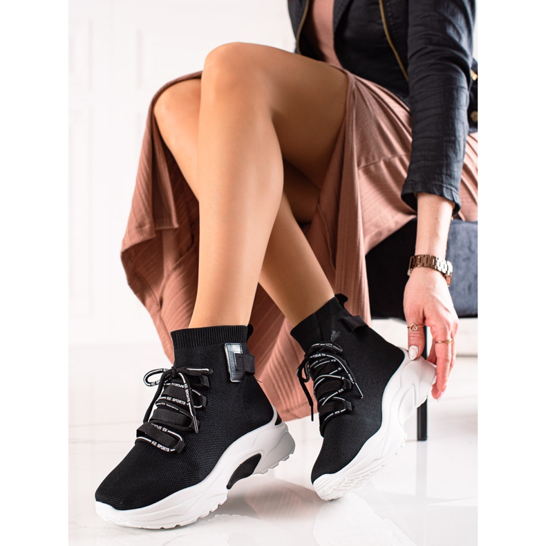 TRENDI Slip-On-Sneaker mit Socke schwarz 1