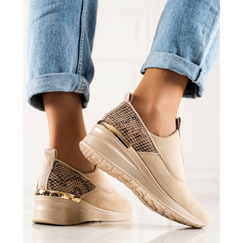 Filippo Slip-On-Sneakers aus Leder beige braun 1