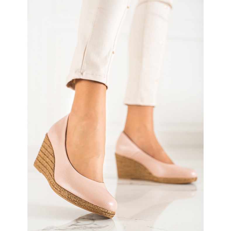 W. Potocki Klassische Pumps auf Wedge Potocki beige 1
