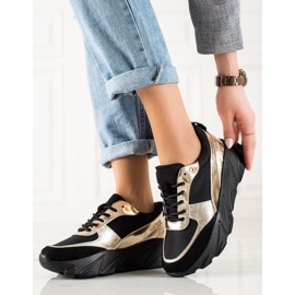 W. Potocki Schwarze und goldene Turnschuhe von Potocki 1