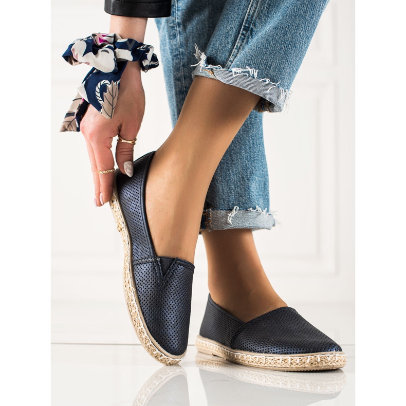 TRENDI Bequemer Espdryle mit Öko-Leder navy blau 1