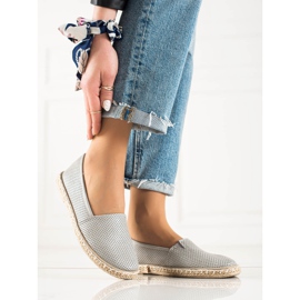 TRENDI Bequeme Eco-Leder-Espadrilles grau 1