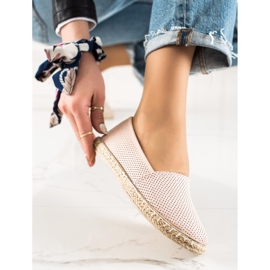 TRENDI Bequeme Eco-Leder-Espadrilles rosa 1