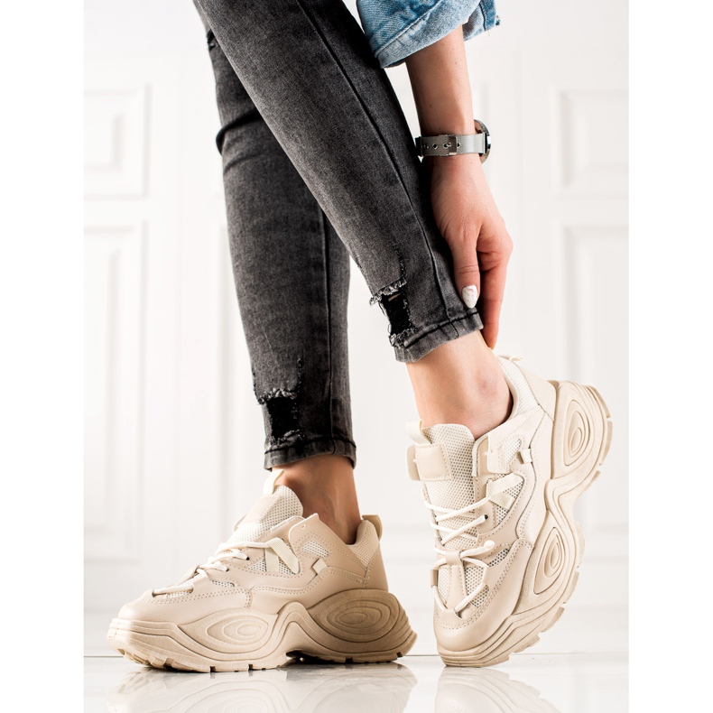 TRENDI Beige Fashion Sneakers 1