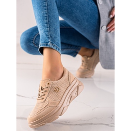 Filippo Beige Leder Sneakers braun 1