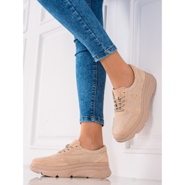 Filippo Beige Leder Sneakers braun 2