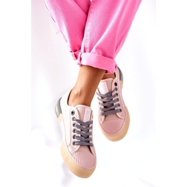 Damen Leder Sneakers Big Star II274133 Rosa 4